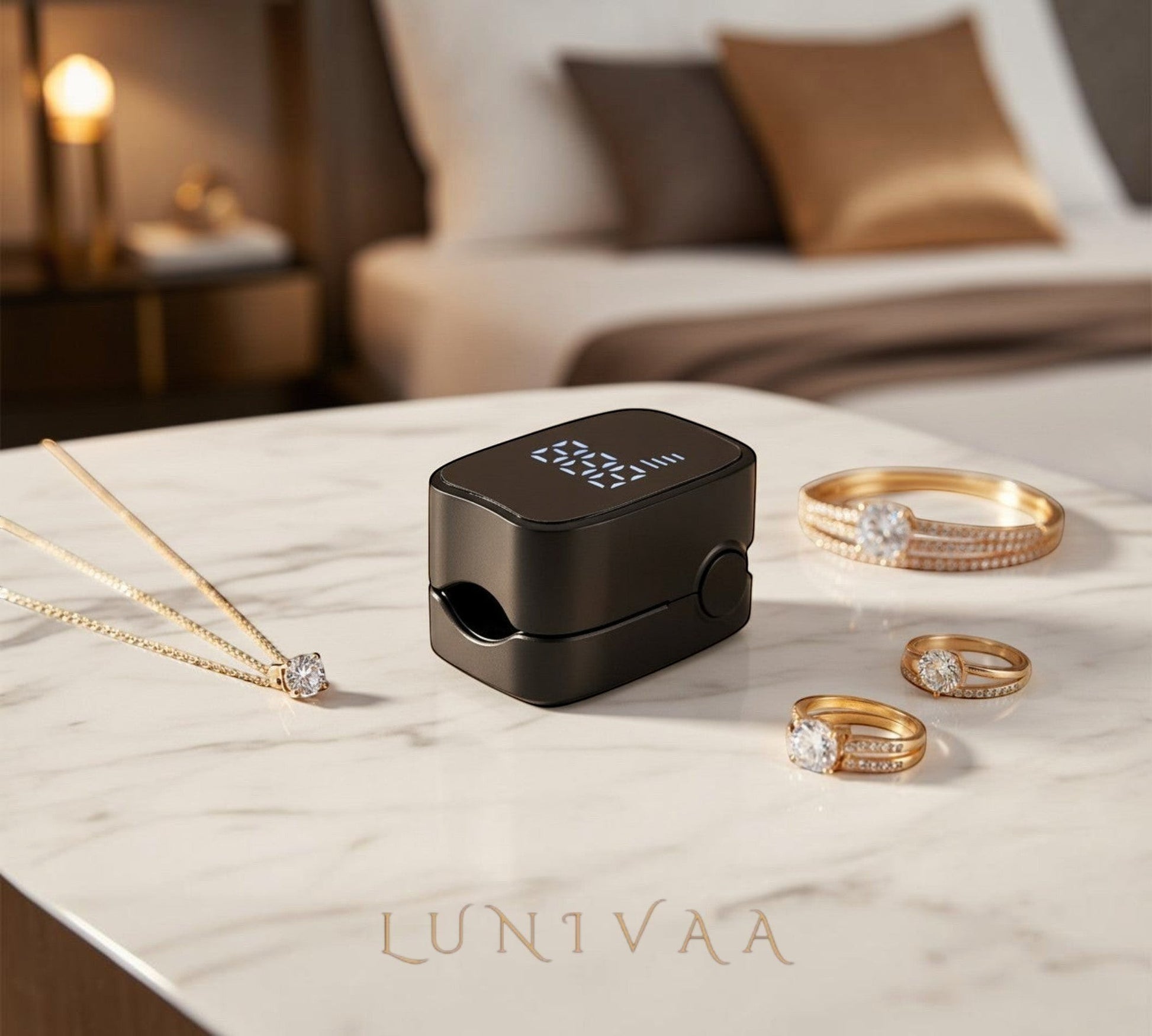 Lunivaa siyah Akıllı UV Tırnak Lambası, tek parmak oje, jel oje kurutucu, tırnak temizleme cihazı kullanım sırasında mor UV ışık teknolojisi ile hijyenik bakım sağlar.